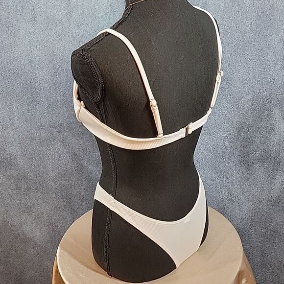 White Sexy Plunging Underwire Pushup 2-piece High cut leg Bikini - Picture 9 of 15